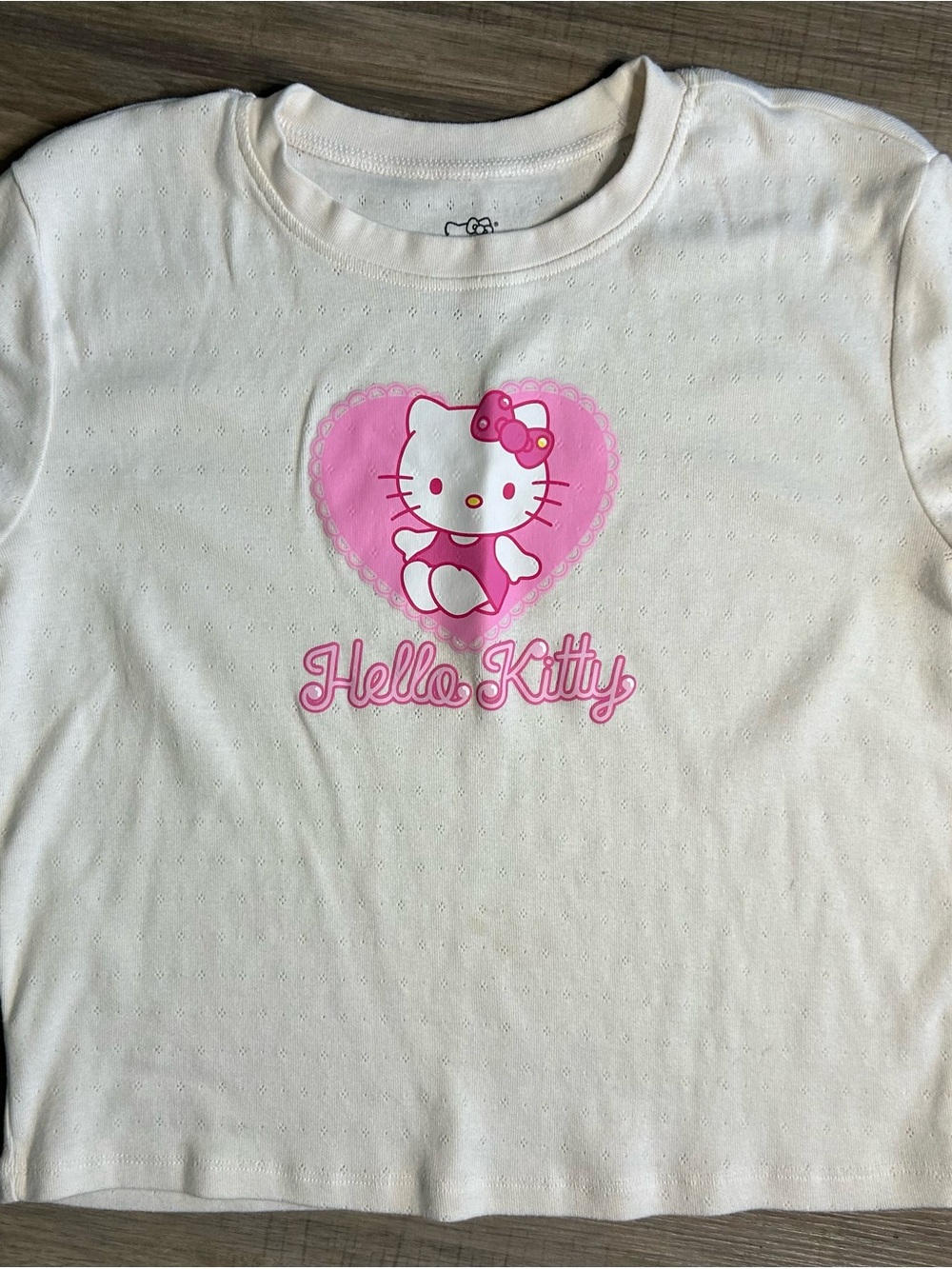 Hello Kitty White Tee with Pink Heart and Bow